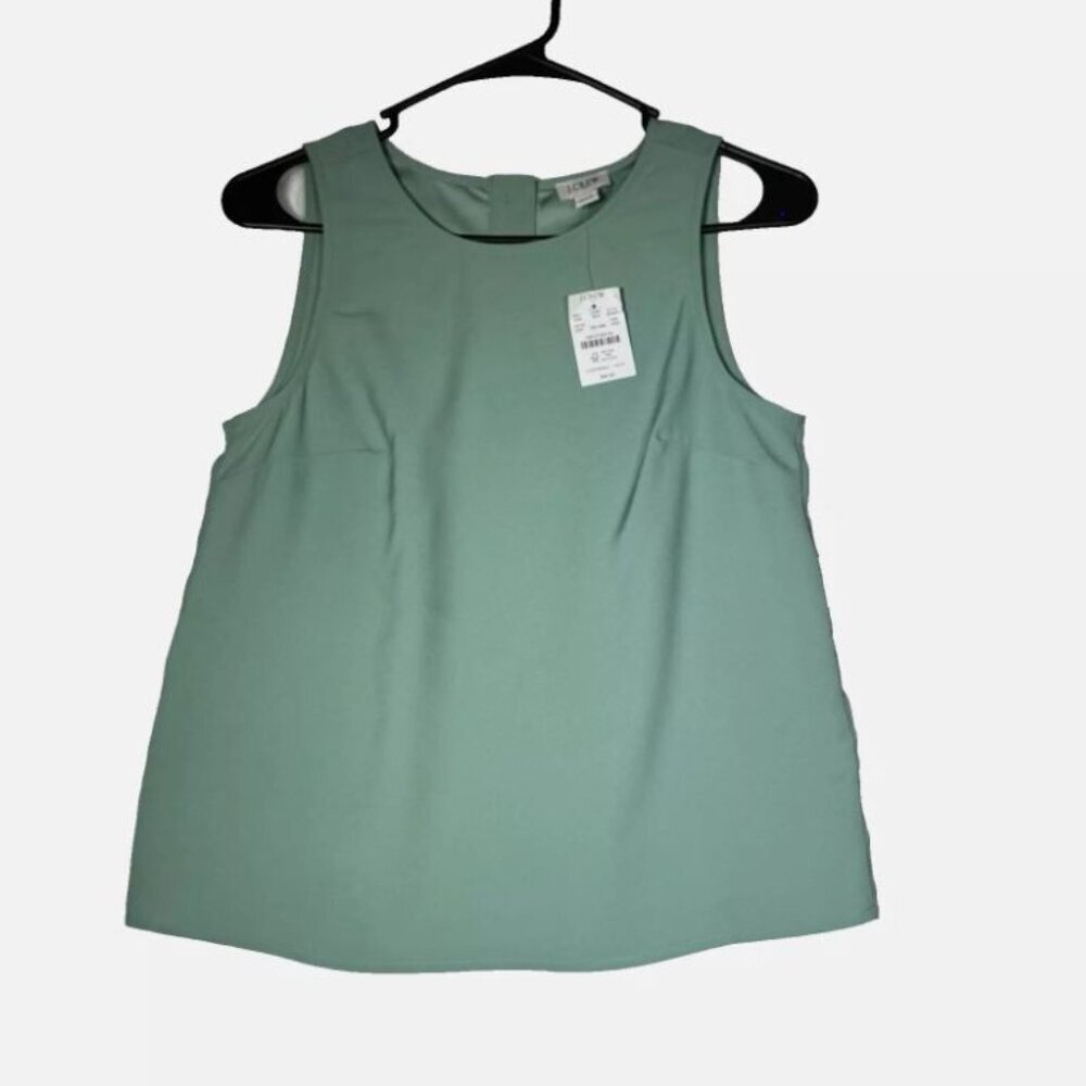 J.Crew Factory Women's Sleeveless Button-Back Shell Size XXS Green
